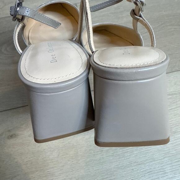 NEW DEE OCLEPPO Naples Cap Toe Slingback Pump In Beige/silver - Picture 5 of 6